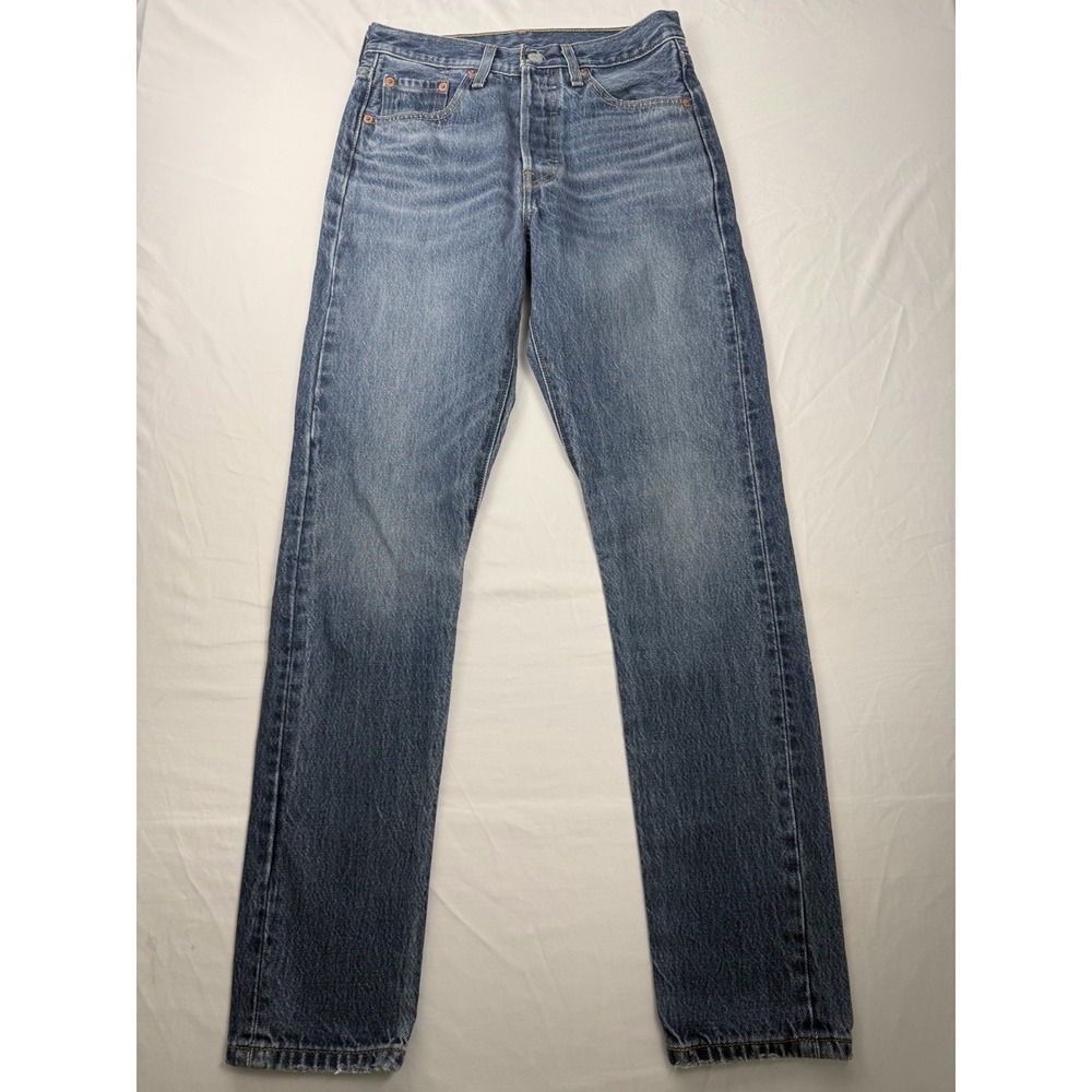 Levi's 26 Premium 501 Skinny Jeans Light Wash Button Fly Cotton Denim